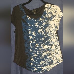 Alfani Blue and White Abstract Skirt